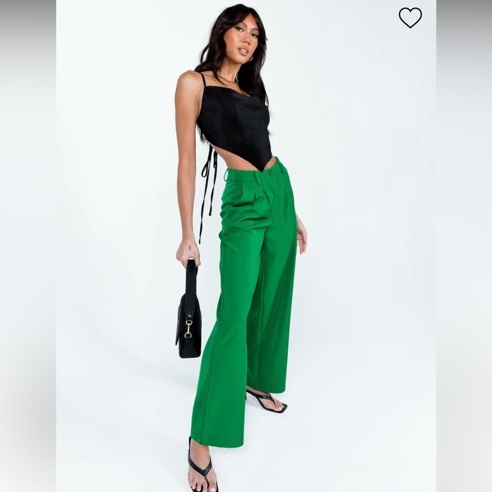 Princess Polly ARCHER PANTS - Kelly APPLE GREEN Size 0 XS extra small
